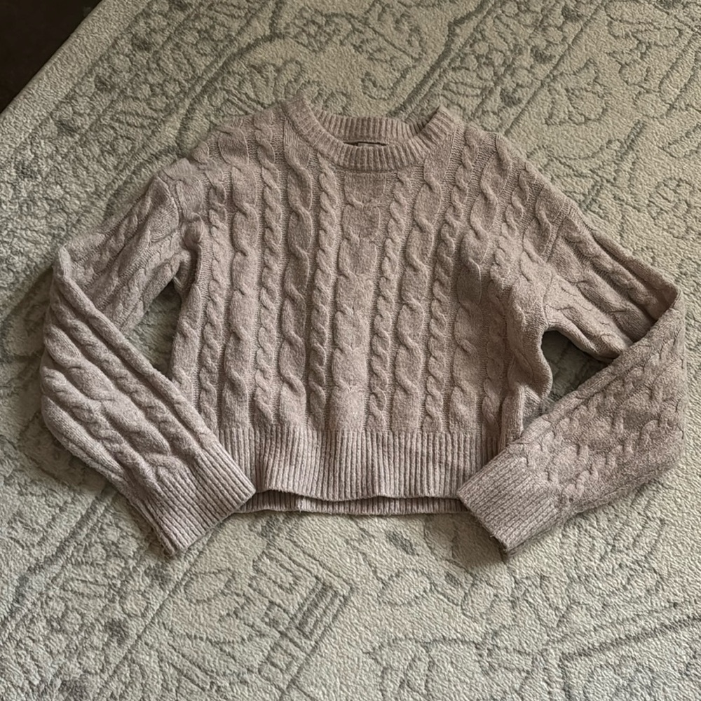 A New Day Cable Knit Cropped Womens Sweater Size M